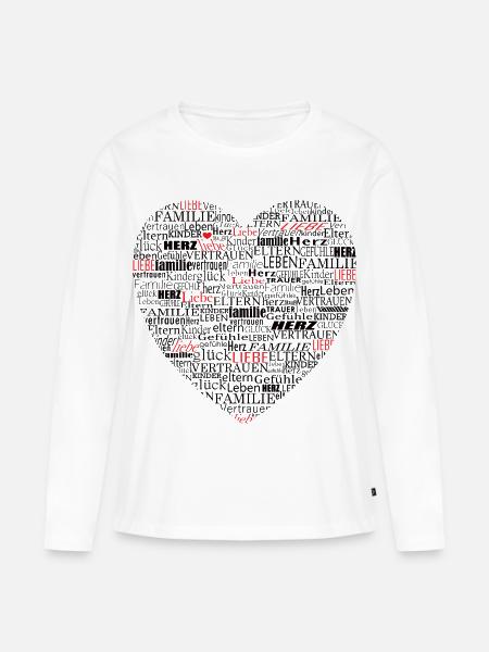 Herz Typografie Liebe Familie - Ekologisk långärmad premium-T-shirt dam - vit