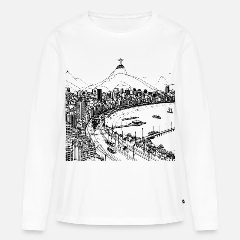 RIO DE JANEIRO - Frauen Premium Bio Langarmshirt - Weiß