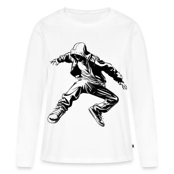 Dessin B-Boy - T-shirt manches longues Premium bio Femme - blanc - Devant - Julia (174cm)
