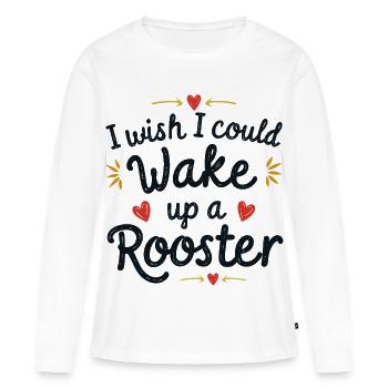 Wake up the rooster! - Women's Premium Organic Long Sleeve Shirt - white - Front - Julia (174cm)