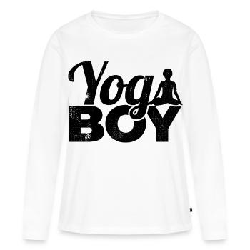 Petit Yogi - T-shirt manches longues Premium bio Femme - blanc - Devant - Julia (174cm)