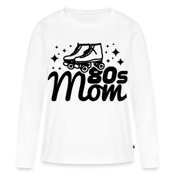 Maman des années 80 - T-shirt manches longues Premium bio Femme - blanc - Devant - Julia (174cm)