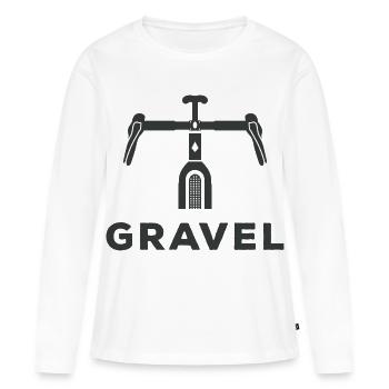 Graphique de vélo de gravier - T-shirt manches longues Premium bio Femme - blanc - Devant - Julia (174cm)