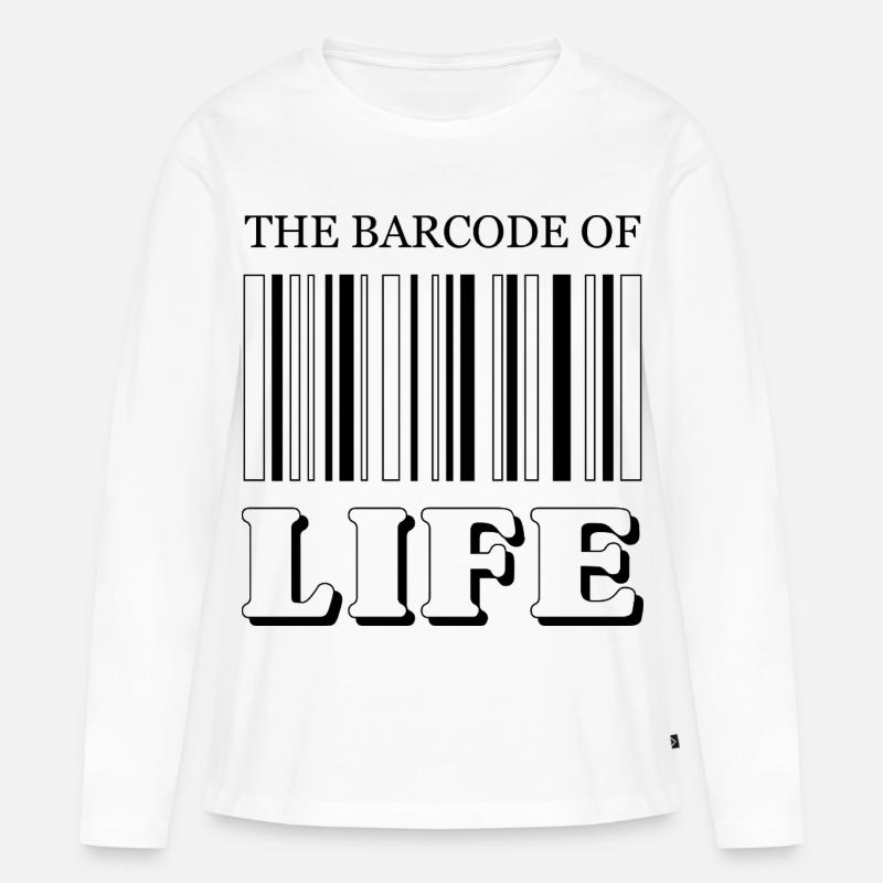 The Barcode of Life / Der Strichcode des Lebens - Frauen Premium Bio Langarmshirt - Weiß