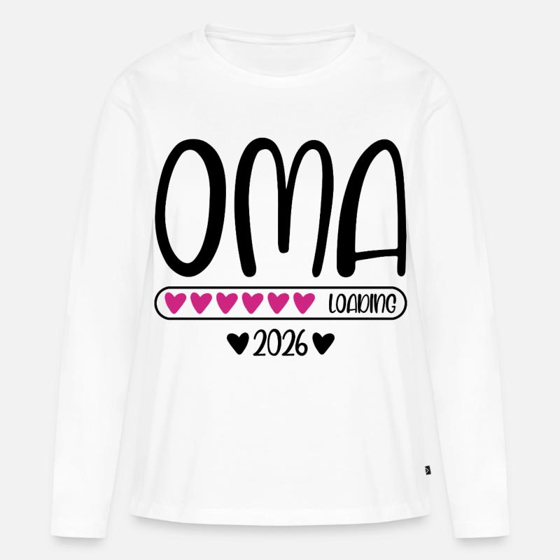 Oma 2026 loading - Frauen Premium Bio Langarmshirt - Weiß
