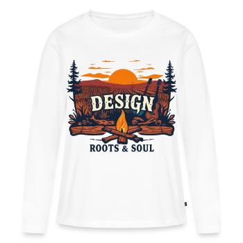 Racines et âme - T-shirt manches longues Premium bio Femme - blanc - Devant - Julia (174cm)