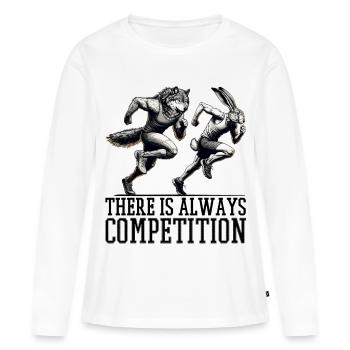 Concours Lièvre et Loup Concours Cadeau - T-shirt manches longues Premium bio Femme - blanc - Devant - Julia (174cm)