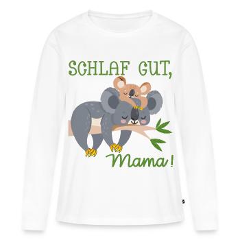 SCHLAFLOSE MAMA MUTTERTAG BABY KOALA - Frauen Premium Bio Langarmshirt - Weiß - Vorne - Julia (174cm)