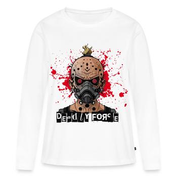cyberpunk - Force mortelle - T-shirt manches longues Premium bio Femme - blanc - Devant - Julia (174cm)