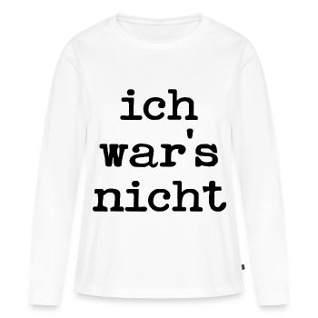 UNSCHULDIG LUSTIGE SPRÜCHE UNSCHULD - Frauen Premium Bio Langarmshirt - Weiß - Vorne - Julia (174cm)