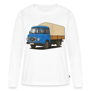 Plateau Est - T-shirt manches longues Premium bio Femme - blanc - Devant - Julia (174cm)