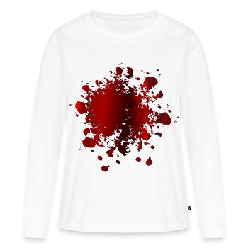TACHES DE SANG COSTUME SANG - T-shirt manches longues Premium bio Femme - blanc - Devant - Julia (174cm)