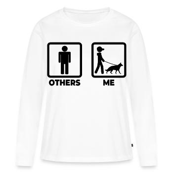 Ich als Deutscher Schäferhund Besitzer - Frauen Premium Bio Langarmshirt - Weiß - Vorne - Julia (174cm)