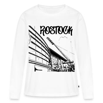 Vue sur le stade de Rostock - T-shirt manches longues Premium bio Femme - blanc - Devant - Julia (174cm)