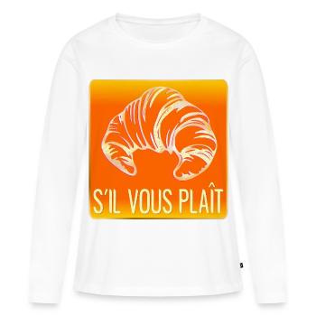 CROISSANT S'IL VOUS PLAIT - T-shirt manches longues Premium bio Femme - blanc - Devant - Julia (174cm)