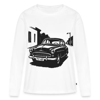 Le charme des classiques de la rue - T-shirt manches longues Premium bio Femme - blanc - Devant - Julia (174cm)