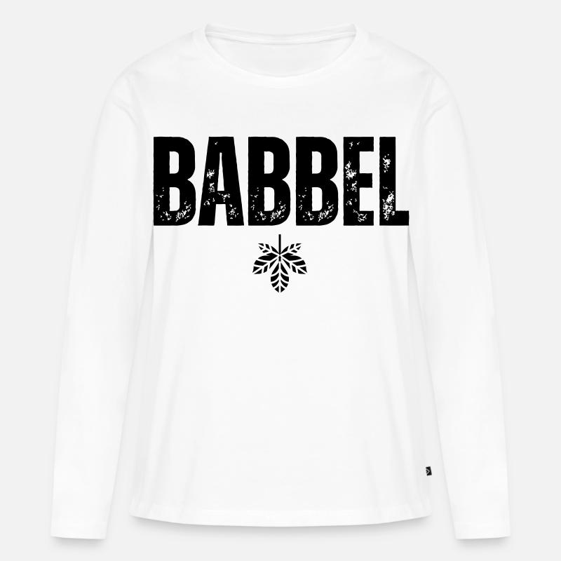 Babbel - Frauen Premium Bio Langarmshirt - Weiß
