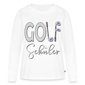 GOLFSCHÜLER HOBBY GOLFEN - Frauen Premium Bio Langarmshirt - Weiß - Vorne - Julia (174cm)