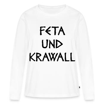 FETA ET ÉMEUTE - T-shirt manches longues Premium bio Femme - blanc - Devant - Julia (174cm)