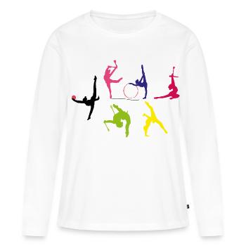 Gymnastique rythmique - T-shirt manches longues Premium bio Femme - blanc - Devant - Julia (174cm)