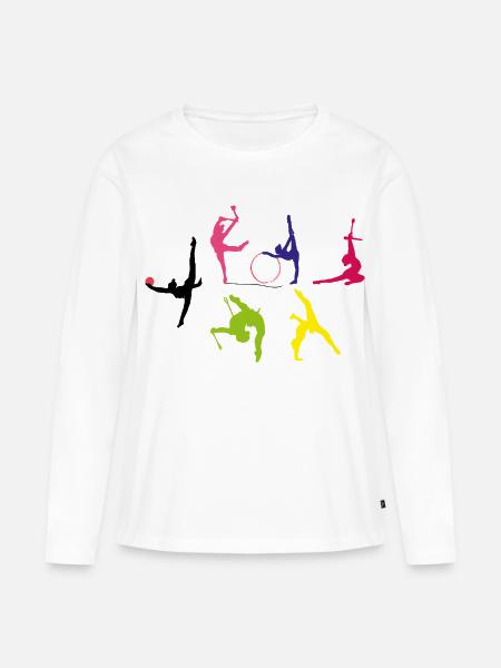 Rhythmische Sportgymnastik - Frauen Premium Bio Langarmshirt - Weiß