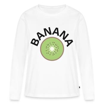 CRAZY FRUITS Kollektion - Frauen Premium Bio Langarmshirt - Weiß - Vorne - Julia (174cm)