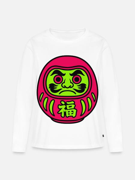 Daruma by FANMAN! - Frauen Premium Bio Langarmshirt - Weiß