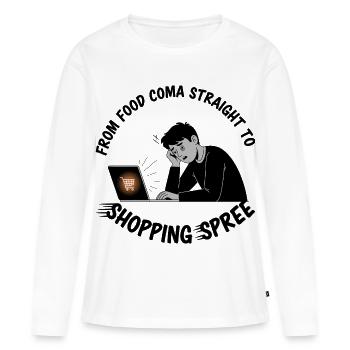 Black Friday Shopping Spree - Women's Premium Organic Long Sleeve Shirt - white - Front - Julia (174cm)