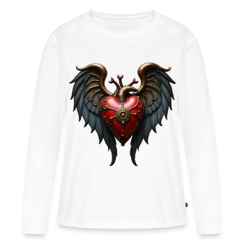 The beating heart of mechanics, - Women's Premium Organic Long Sleeve Shirt - white - Front - Julia (174cm)