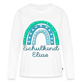 SCHULANFANG SCHULKIND ELIAS - Frauen Premium Bio Langarmshirt - Weiß - Vorne - Julia (174cm)