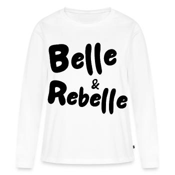 Belle & Rebelle - T-shirt manches longues Premium bio Femme - blanc - Devant - Julia (174cm)