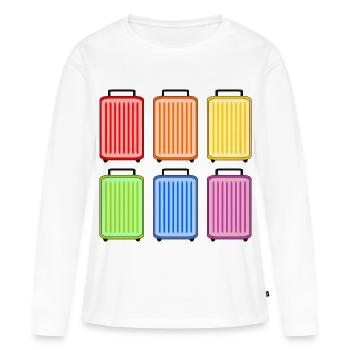 VALISE ARC-EN-CIEL - T-shirt manches longues Premium bio Femme - blanc - Devant - Julia (174cm)