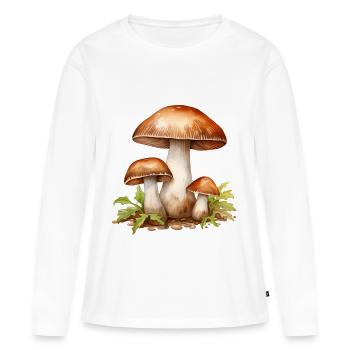 Pilzwald-Pendel - Frauen Premium Bio Langarmshirt - Weiß - Vorne - Julia (174cm)