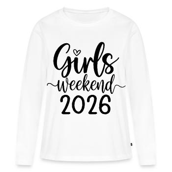 Girls Weekend 2026 Lettering - Women's Premium Organic Long Sleeve Shirt - white - Front - Julia (174cm)