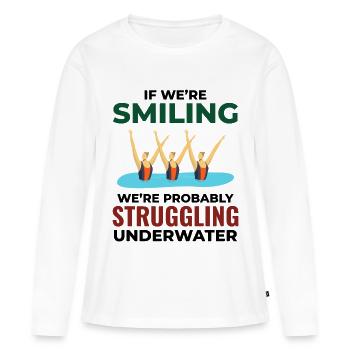Synchronschwimmen Wassergymnastik - Frauen Premium Bio Langarmshirt - Weiß - Vorne - Julia (174cm)