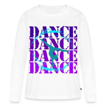 Danse acrobatique en silhouette vibrante - T-shirt manches longues Premium bio Femme - blanc - Devant - Julia (174cm)