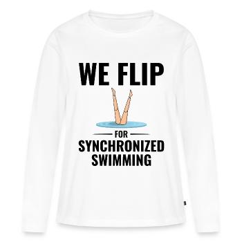 Humorvolle Beine Ertrinken Synchronschwimmen - Frauen Premium Bio Langarmshirt - Weiß - Vorne - Julia (174cm)