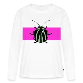 Description abstraite des insectes - T-shirt manches longues Premium bio Femme - blanc - Devant - Julia (174cm)