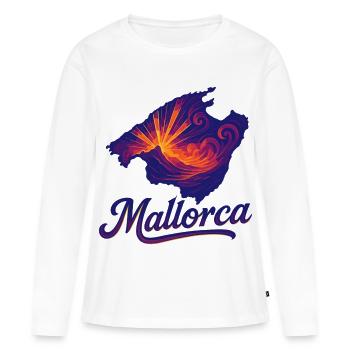 Île de Majorque Holiday Silhouette Cadeau d’été - T-shirt manches longues Premium bio Femme - blanc - Devant - Julia (174cm)