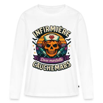 Krankenschwester Halloween Tödliche Dosis Albträume - Frauen Premium Bio Langarmshirt - Weiß - Vorne - Julia (174cm)