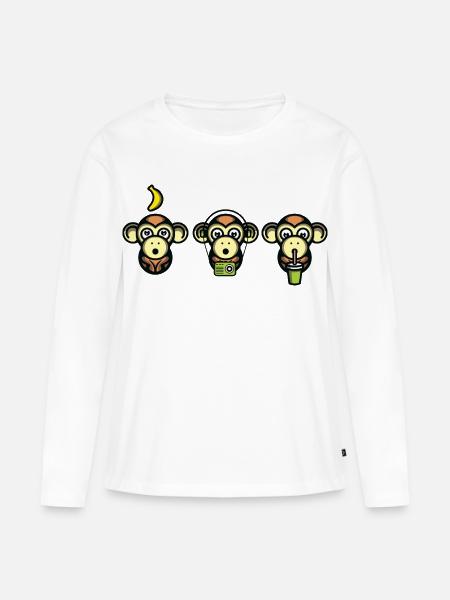 Klügere Affen - Frauen Premium Bio Langarmshirt - Weiß
