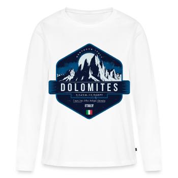 Dolomites , Italie - T-shirt manches longues Premium bio Femme - blanc - Devant - Julia (174cm)