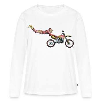 Motocross Freestyle - Frauen Premium Bio Langarmshirt - Weiß - Vorne - Julia (174cm)