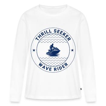 Thrill Seeker Wave Rider Jetski  - Women's Premium Organic Long Sleeve Shirt - white - Front - Julia (174cm)