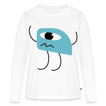 Joli petit monstre cyclope - T-shirt manches longues Premium bio Femme - blanc - Devant - Julia (174cm)