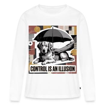 Kontrolle ist eine Illusion Hundekunst - Frauen Premium Bio Langarmshirt - Weiß - Vorne - Julia (174cm)