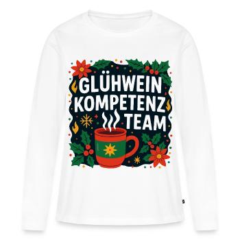 Équipe de vin chaud - T-shirt manches longues Premium bio Femme - blanc - Devant - Julia (174cm)