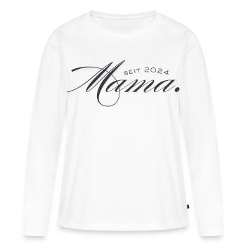 Mama – Liebe im Herzen getragen - Frauen Premium Bio Langarmshirt - Weiß - Vorne - Julia (174cm)