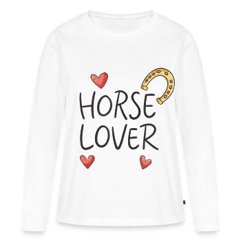Love Horses Visual - Women's Premium Organic Long Sleeve Shirt - white - Front - Julia (174cm)