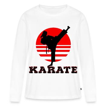Karate - Frauen Premium Bio Langarmshirt - Weiß - Vorne - Julia (174cm)